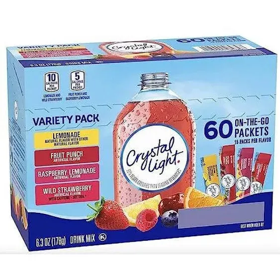 Crystal Light Sugar-Free Lemonade Fruit Punch Variety Pack Drink Mix