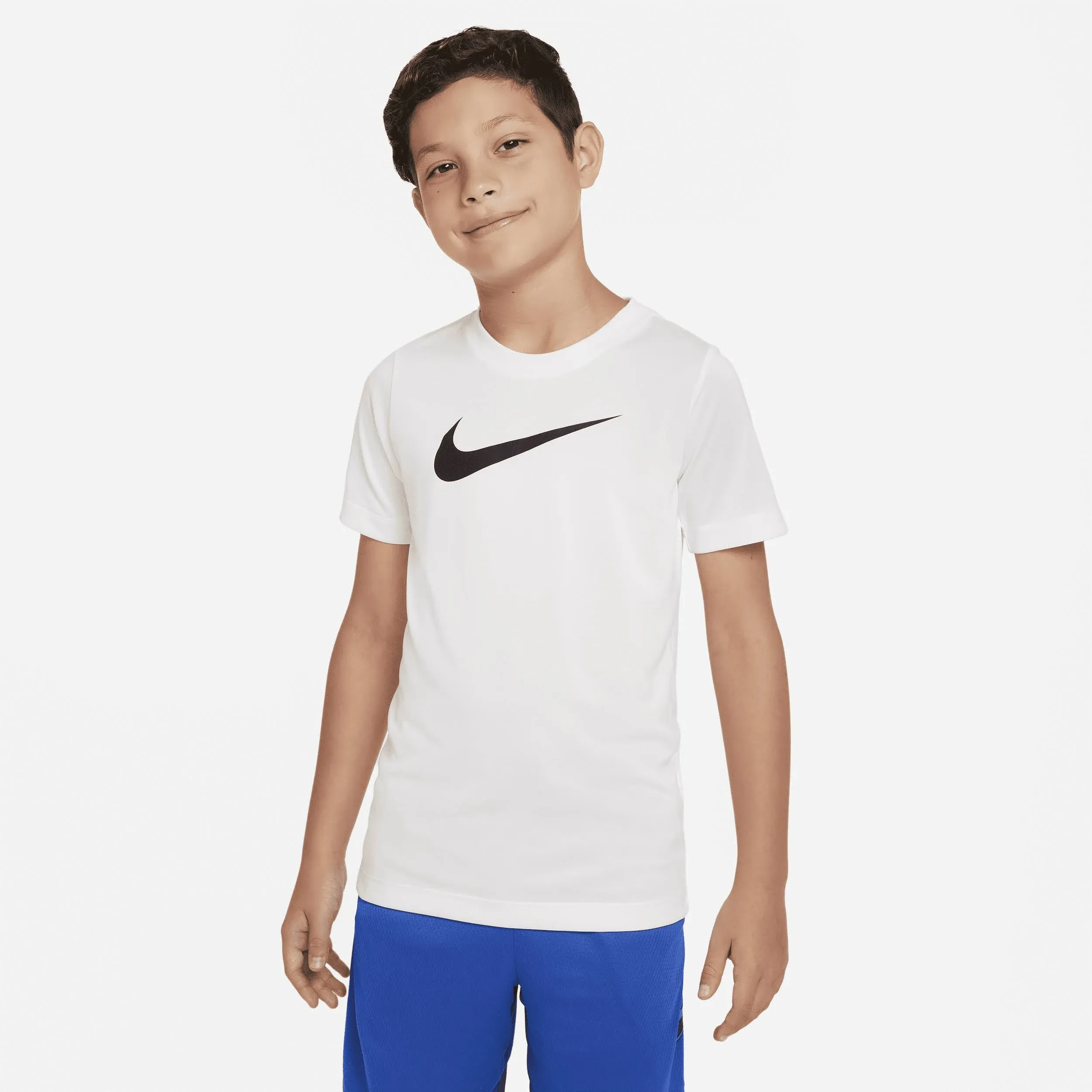 Nike Boys Dri-Fit Legend T-Shirt Tumbled Grey/White S