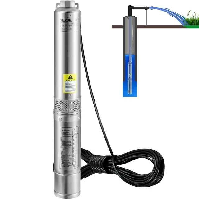 VEVOR Deep Well Submersible Pump 60Hz 37GPM Head