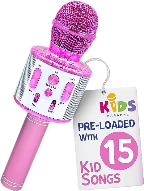 , Kids Karaoke Microphone | Includes Bluetooth &amp; Pre-Loaded Songs | Christmas...