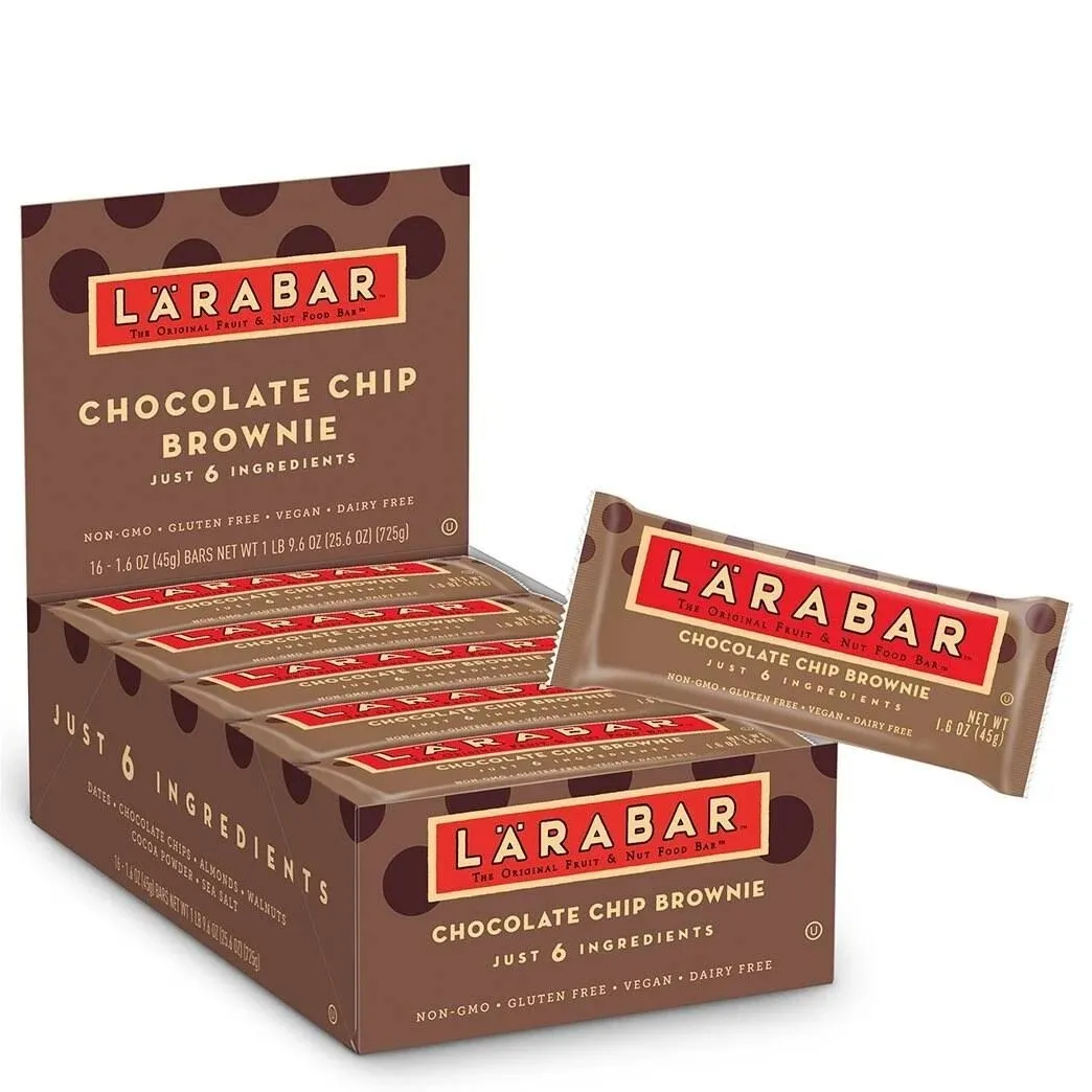 Larabar Gluten Free Bar, Chocolate Chip Brownie, 1.6 oz Bars 16