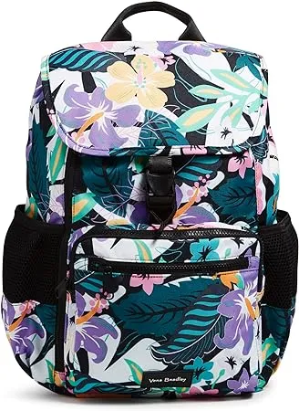 Vera Bradley Women's Recycled Lighten Up Reactive Daytripper Backpack, Black, One Size