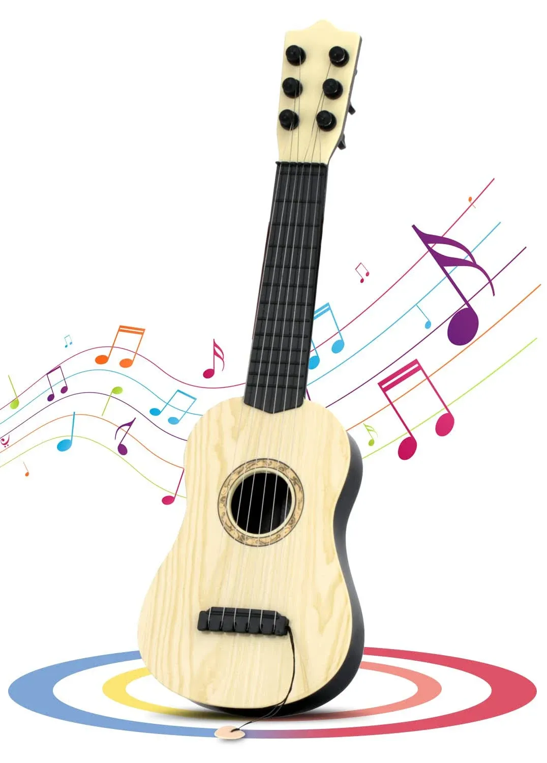 QDH Kids Toy Guitar 6 String,17 inch Guitar Baby Kids Cute Guitar Rhyme ...