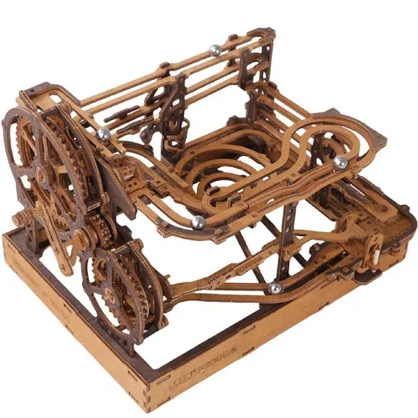 Wooden.City Marble Run 3D Puzzle - European Crafted Wooden Mecahnical Model kit Marble Maze for Self-Assembly - No Glue Required, Ideal for Adults