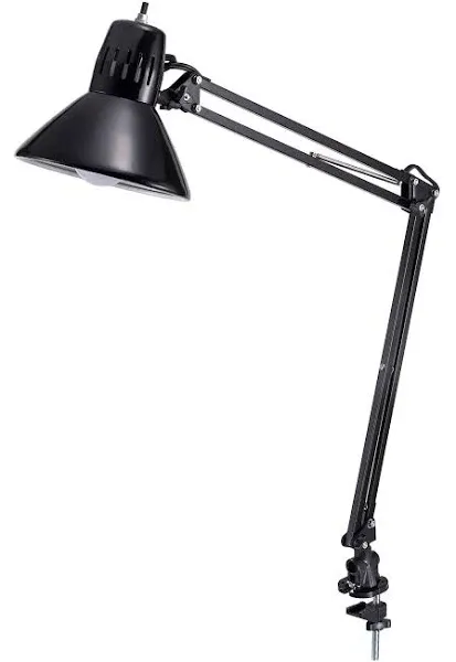 Bostitch Swing Arm LED Desk Lamp with Clamp, 36"H, Black