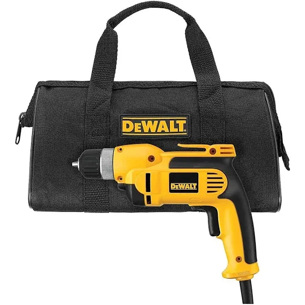 Dewalt 7.0 Amp 3/8-Inch VSR Pistol Grip Drill Kit with Keyless Chuck