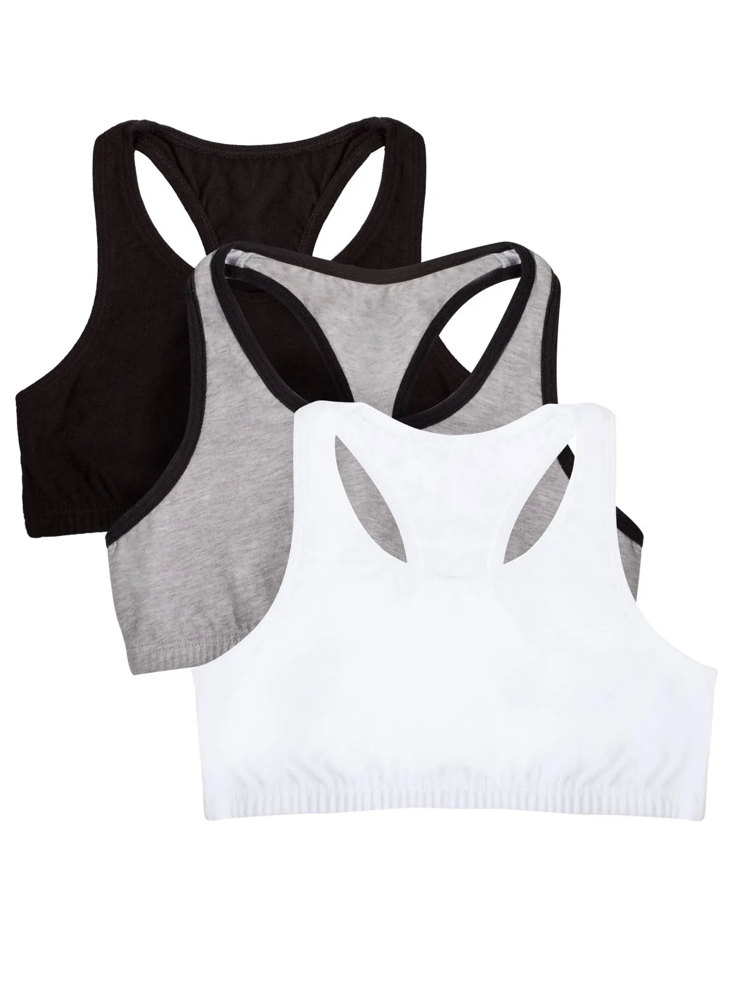 Fruit of the Loom Girls Pull Over Built Up Strap Cotton Sport Bra