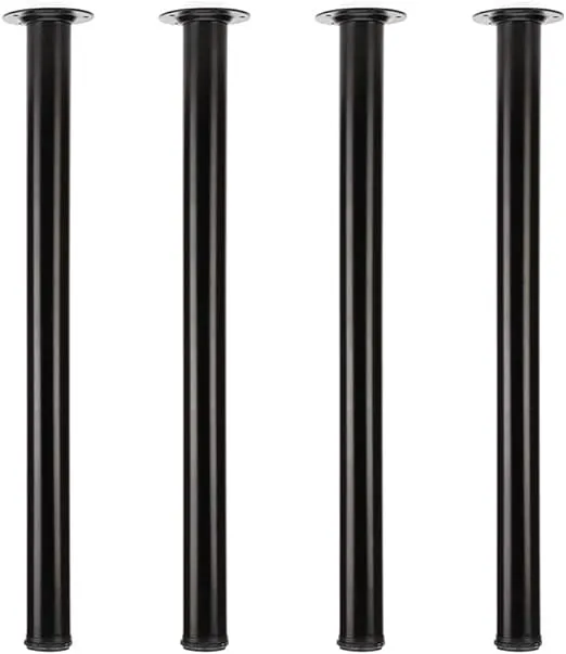 QLLY 28 inch Adjustable Metal Desk Legs, Office Table Furniture Leg Set, Set of