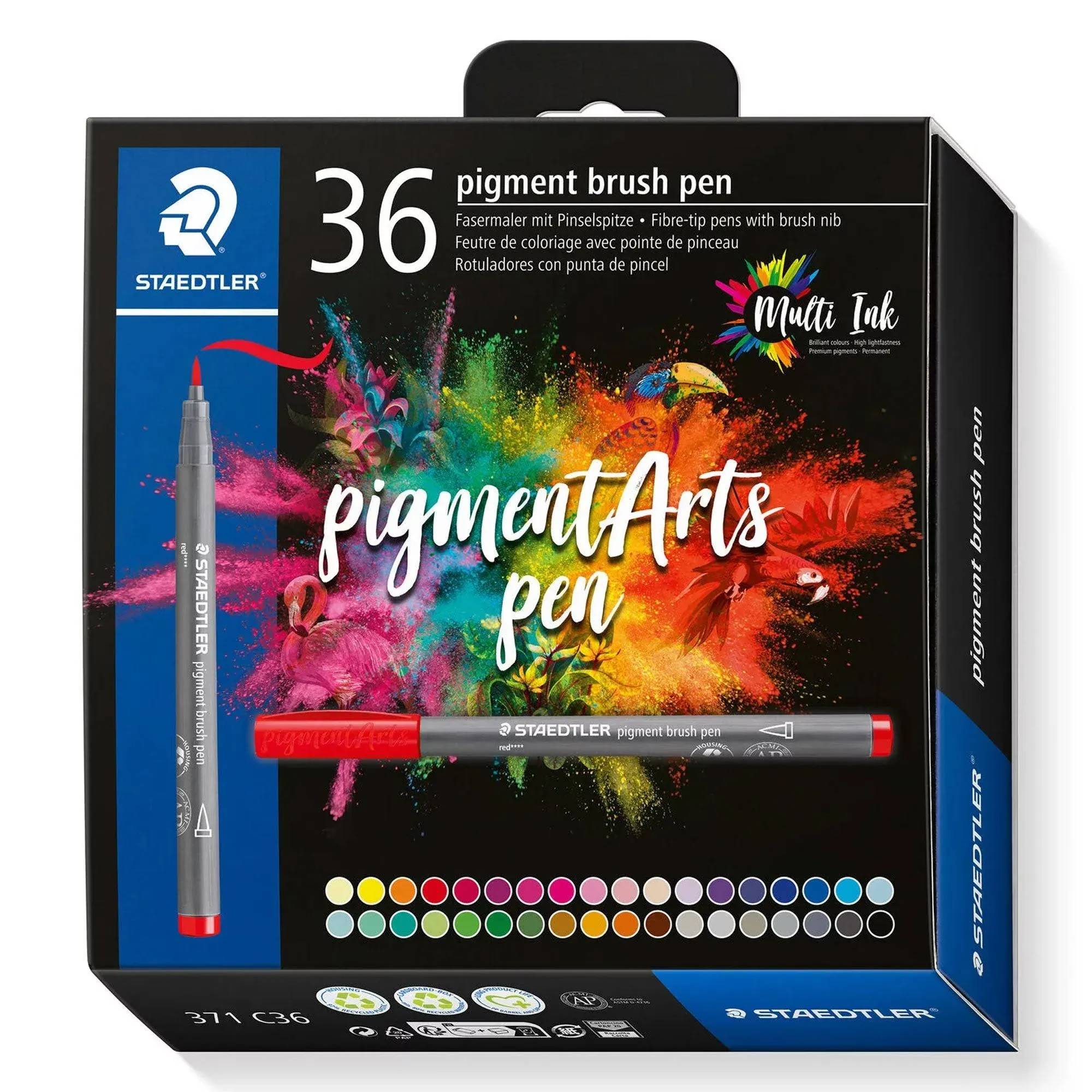 Staedtler Pigment Arts Brush Pen Set of 36