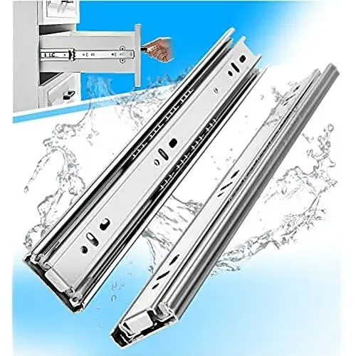 Soft Close Drawer Slides Full Extension Side Mount 12 14 16 18 20 22 24 inch ...