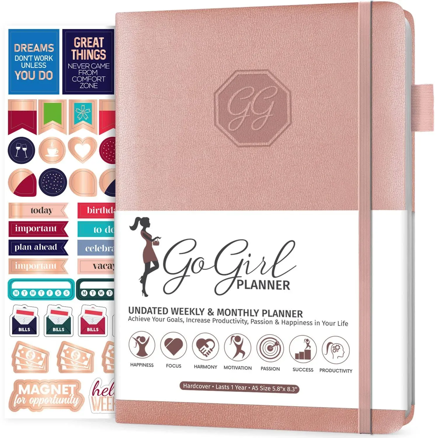 GoGirl Planner and Organizer for Women - Compact Size Weekly Planner,