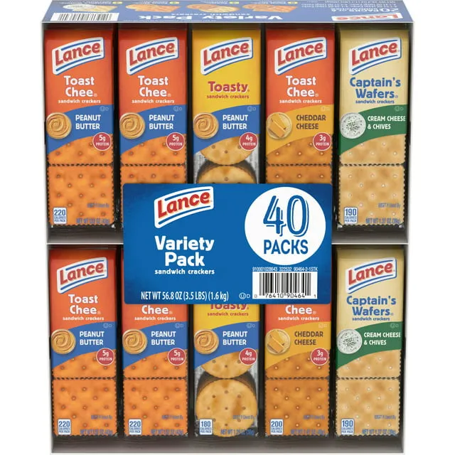 Lance Sandwich Crackers Variety Pack 40 Ct