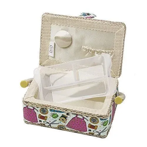 D&D Small Sewing Basket with Sewing Kit Accessories