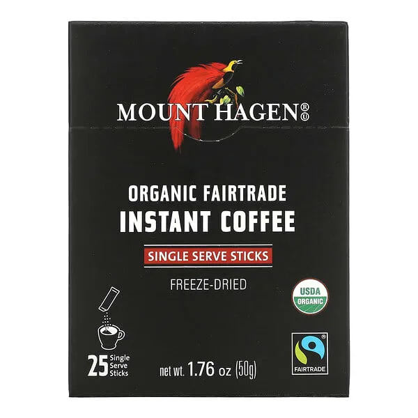 Mount Hagen Organic Instant Coffee Single Serve 25 Sticks