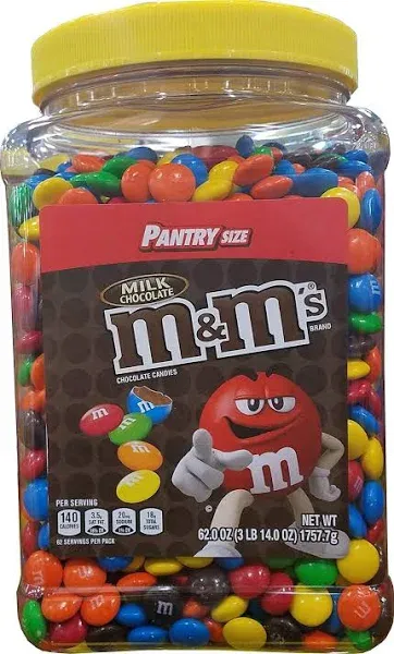 Mars M&M's Milk Chocolate Candies - 62 oz jar