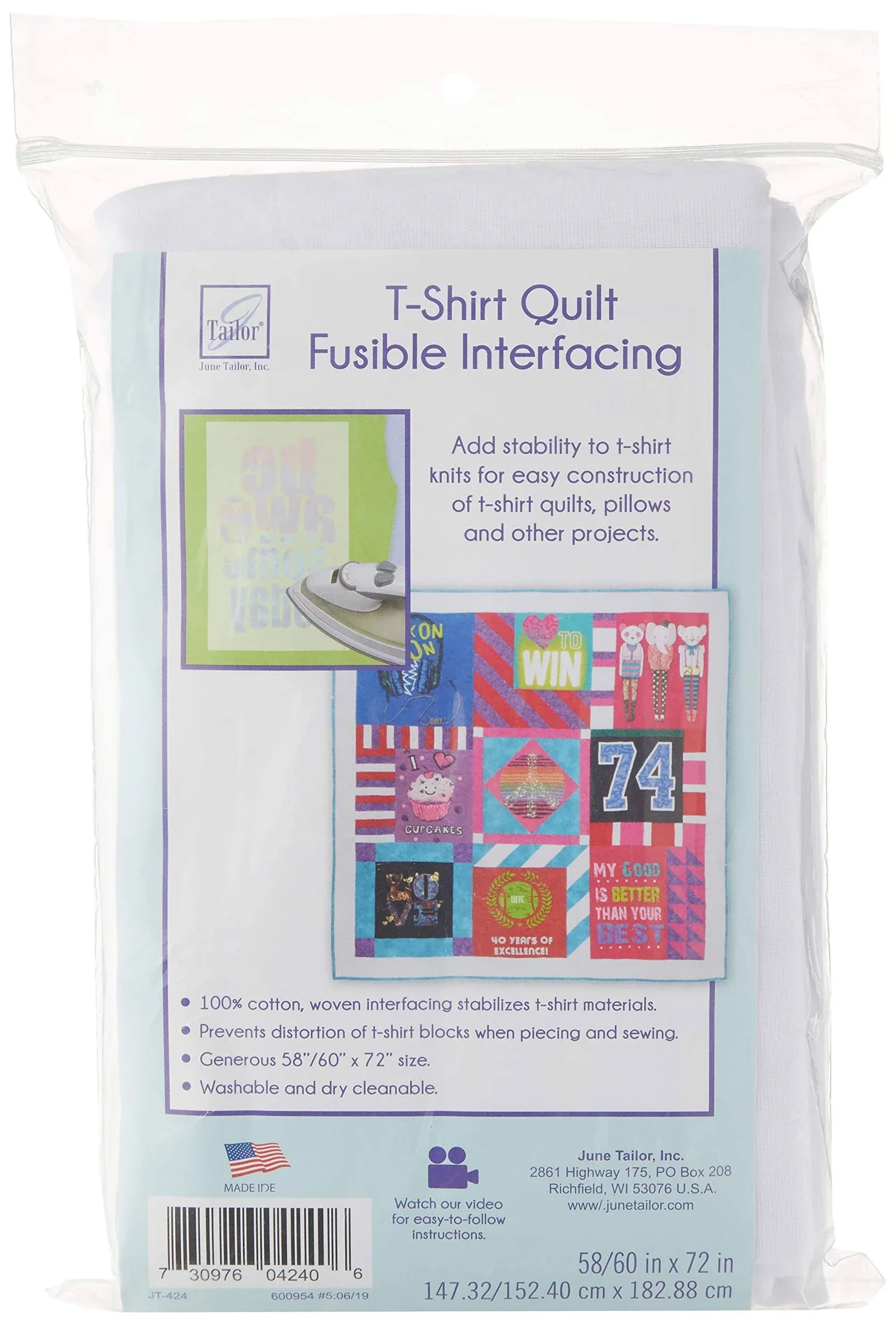 June Tailor JT-424 T-Shirt Project Fusible Interfacing-60<wbr/>&#034;X72&#034;