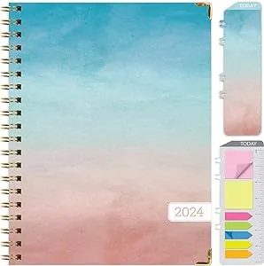 Hardcover Cy 2024 Fashion Planner - 8.5 inchx11 inch (Blue Pink Gradient), Size ...