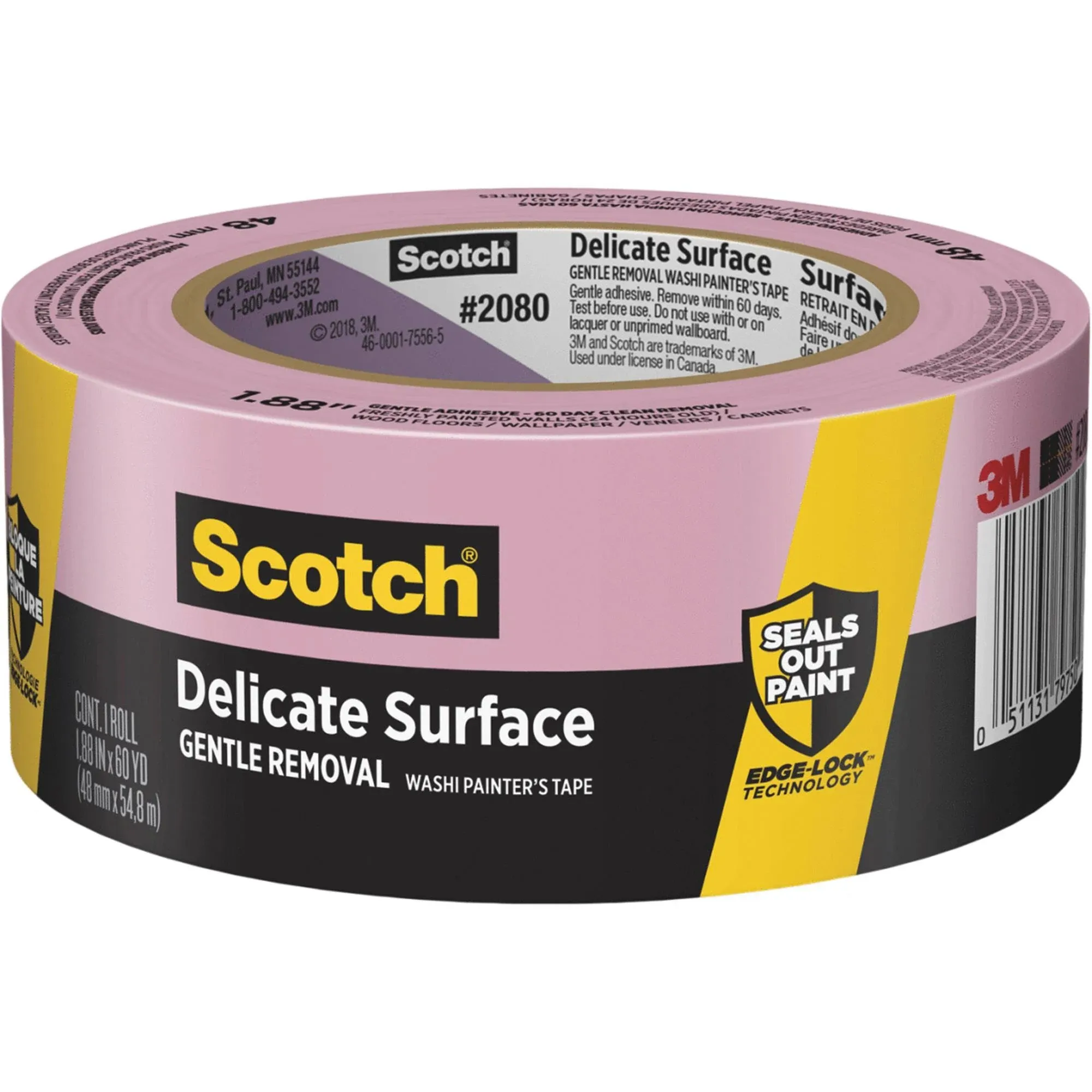 3M Scotch-Blue Advanced Delicate Surface Tape, 1.88 in x 60 Yds