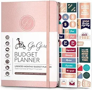 Gogirl Budget Planner and Monthly Bill Organizer – Financial Planner Organizer Budget Book. Bill Book to Control Your Money. Undated – Start Any Time, 5.3" x 7.7", Lasts 1 Year – Rose Gold