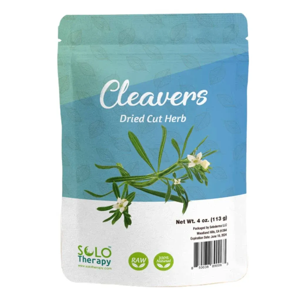 Cleavers Herb 4 oz., Cleavers Dried Cut Herb, Cleavers Tea, Galium Aparine, Resealable Bag, Product From Bulgaria