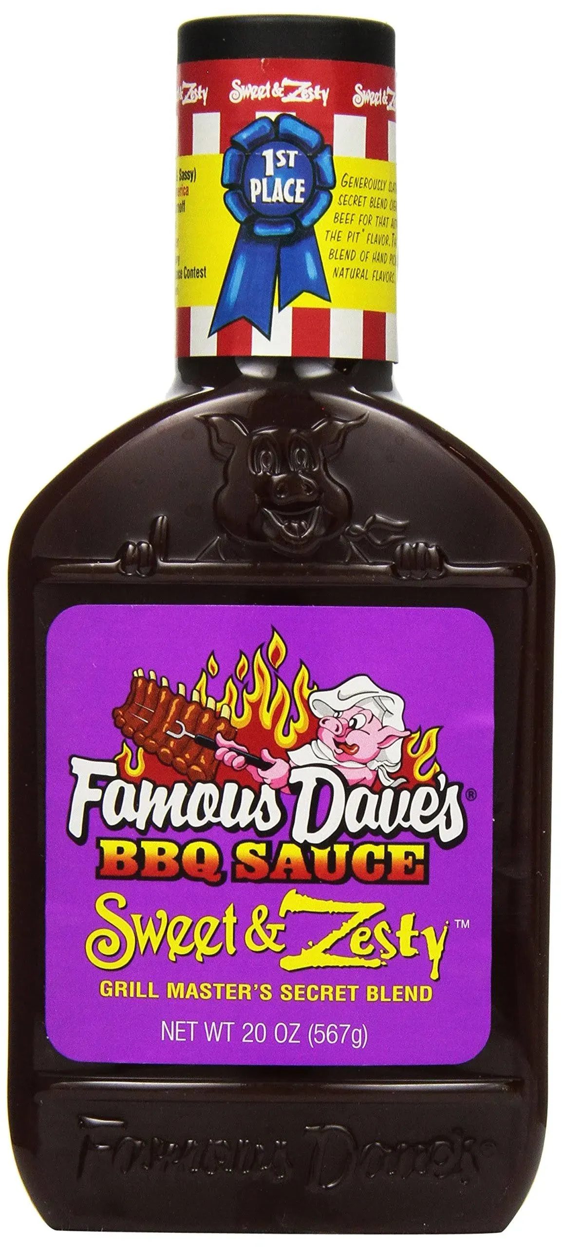 Famous Dave's BBQ Sauce, Sweet & Zesty - 20 oz