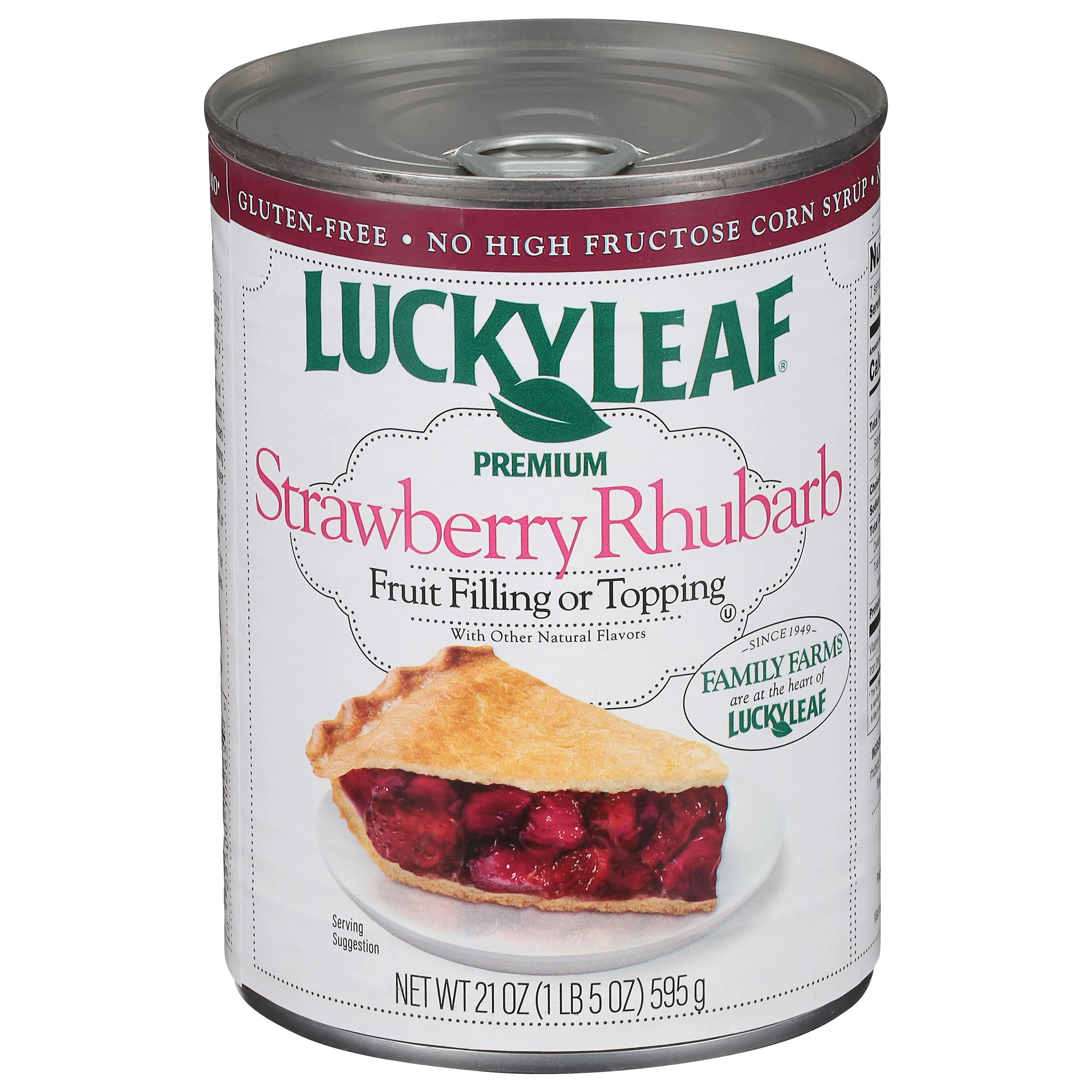 Lucky Leaf Premium Strawberry Rhubarb Pie Filling & Topping (Pack of 2) 21 oz Cans