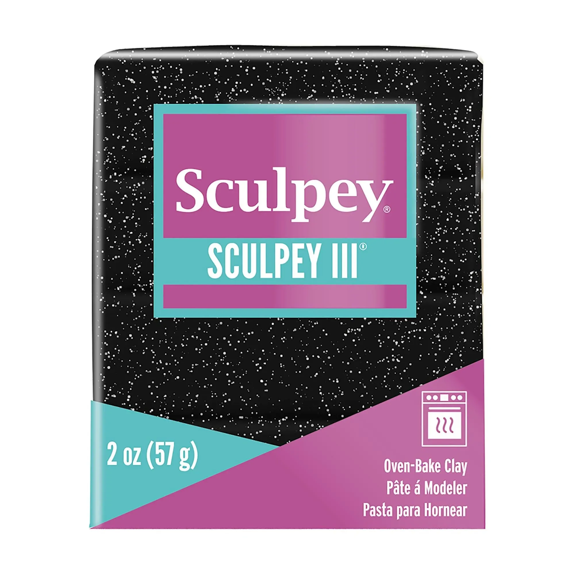 Sculpey III Polymer Clay 2oz Black Glitter