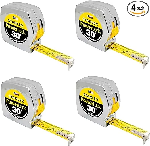 Stanley PowerLock Tape Measure (Carton of 4, 30-Foot)