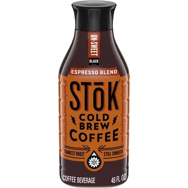 Stok Espresso Blend Un-Sweet Black Cold Brew Coffee - 48 fl oz