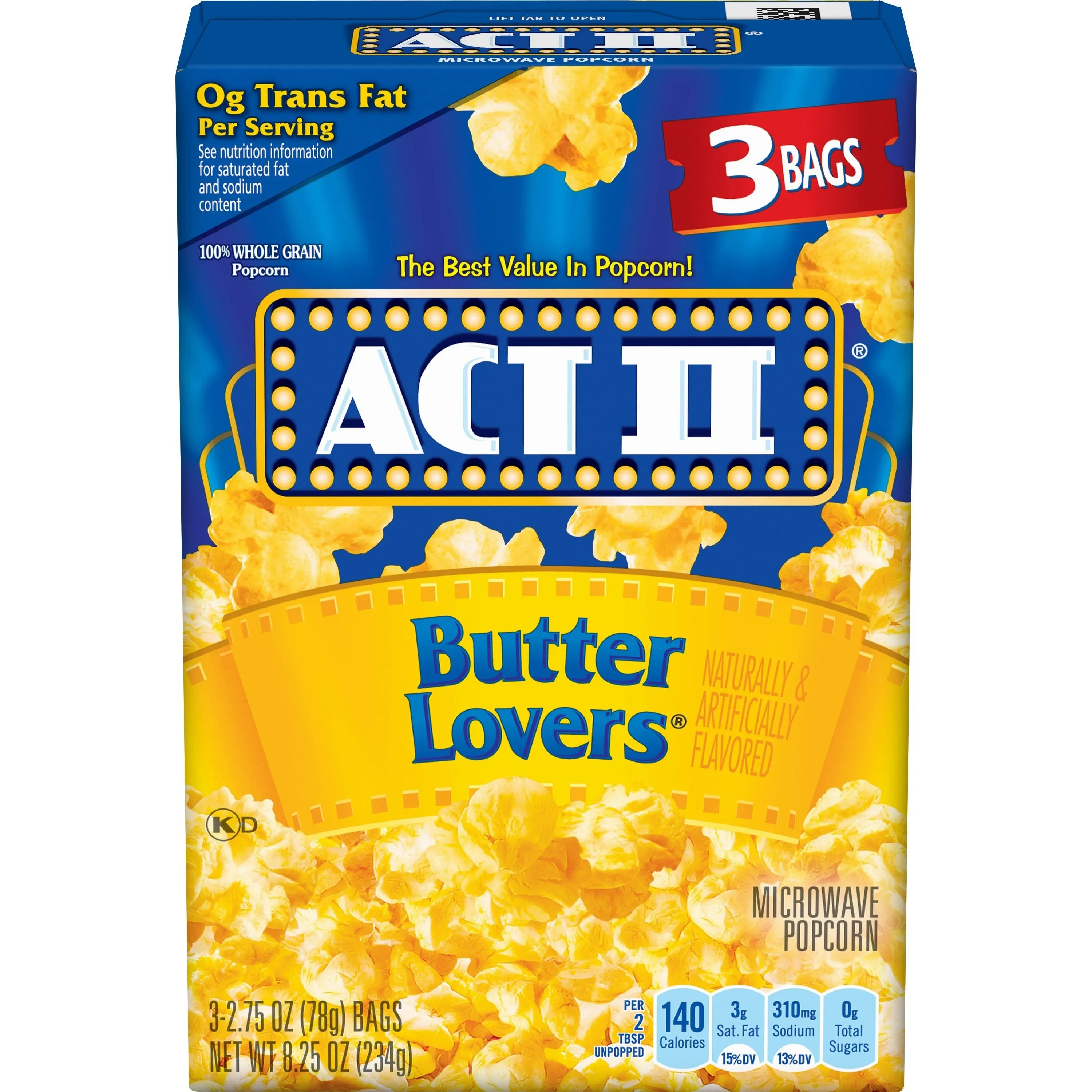 Act II Butter Lovers Microwave Popcorn