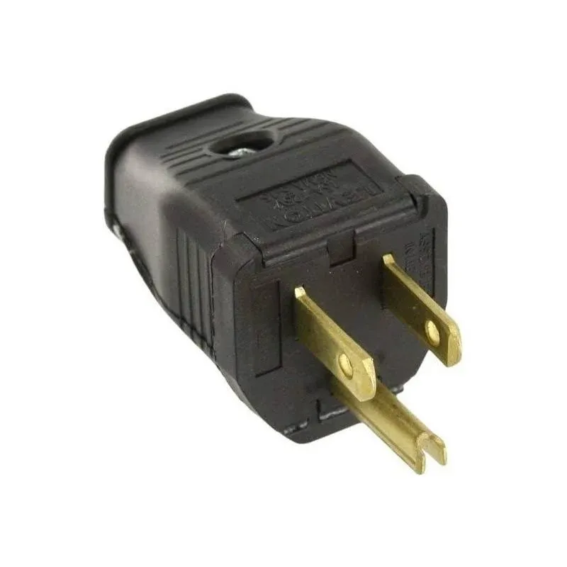 Leviton 3W101-E 2-Pole, 3 Wire Grounding Plug, Black