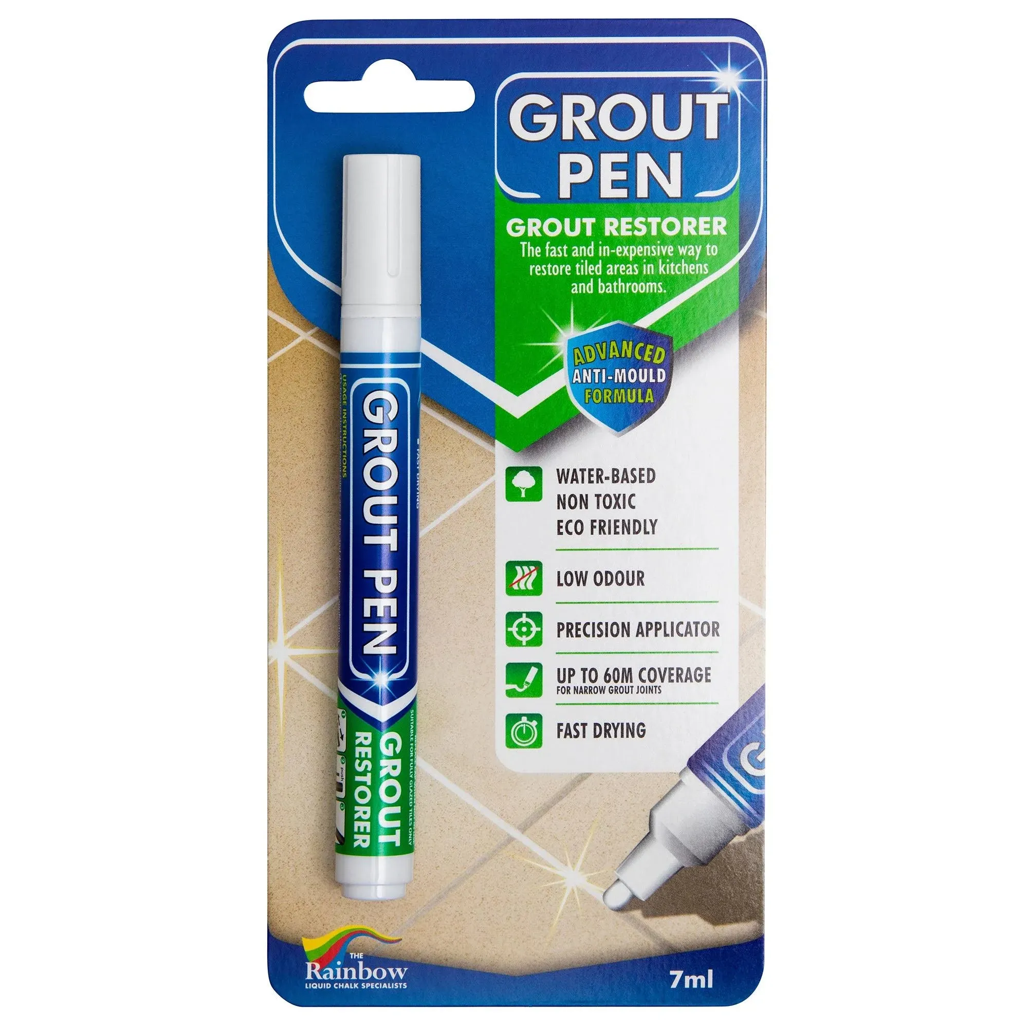 Grout Pen White Tile Paint Marker: Waterproof Grout Paint, Tile Grout Colorant and Sealer Pen Narrow 5mm Tip