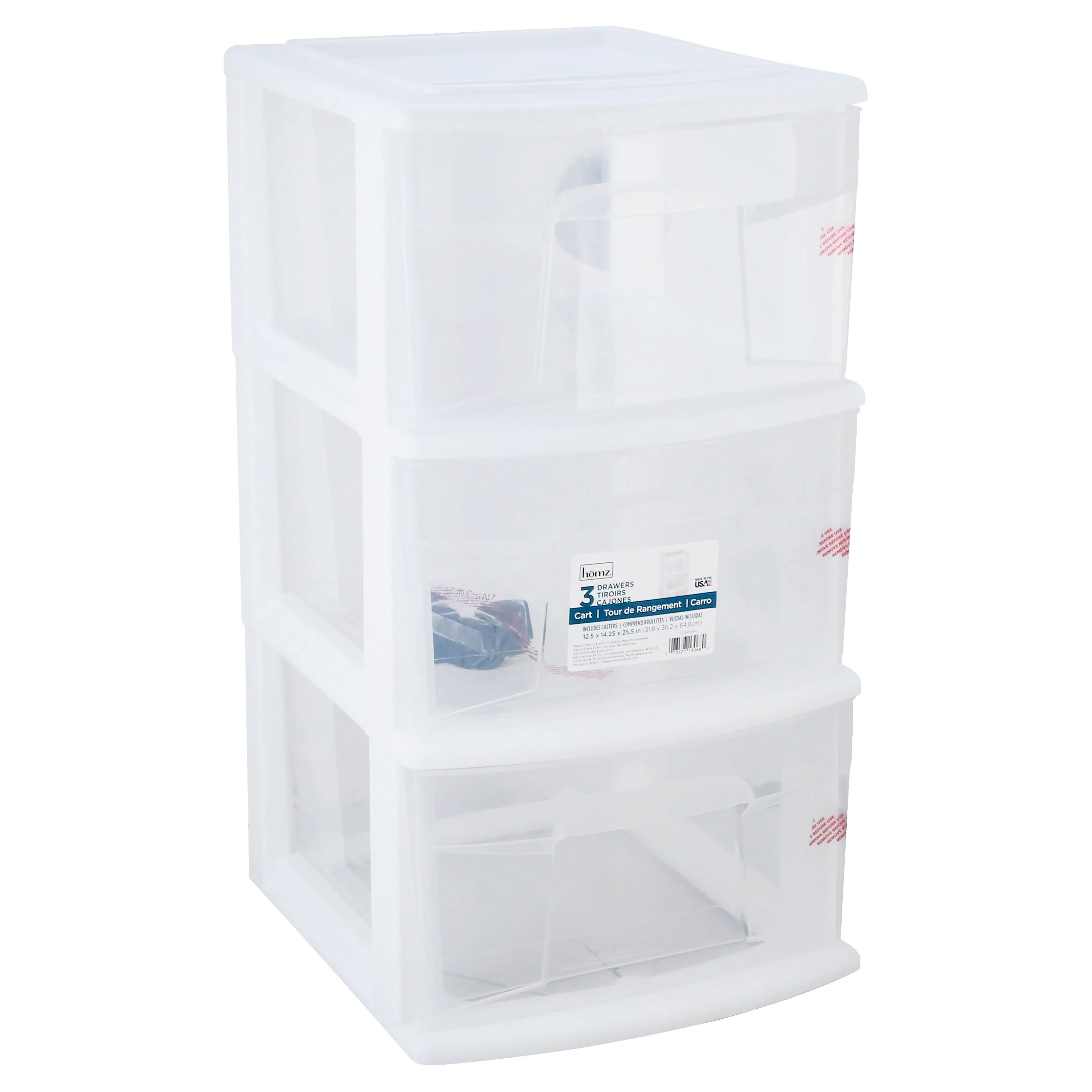 Homz 3-Drawer Storage Unit White