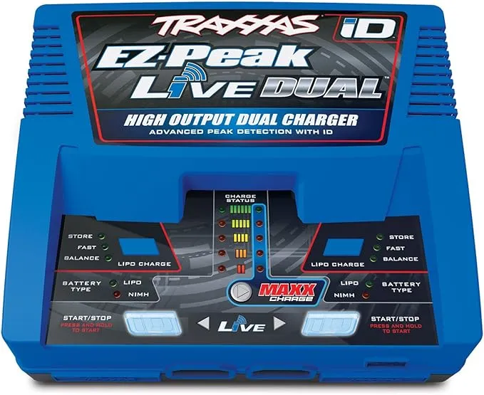 Traxxas EZ Peak Live Dual, 200W Multi-Chemistry Charger with ID, Blue 2973