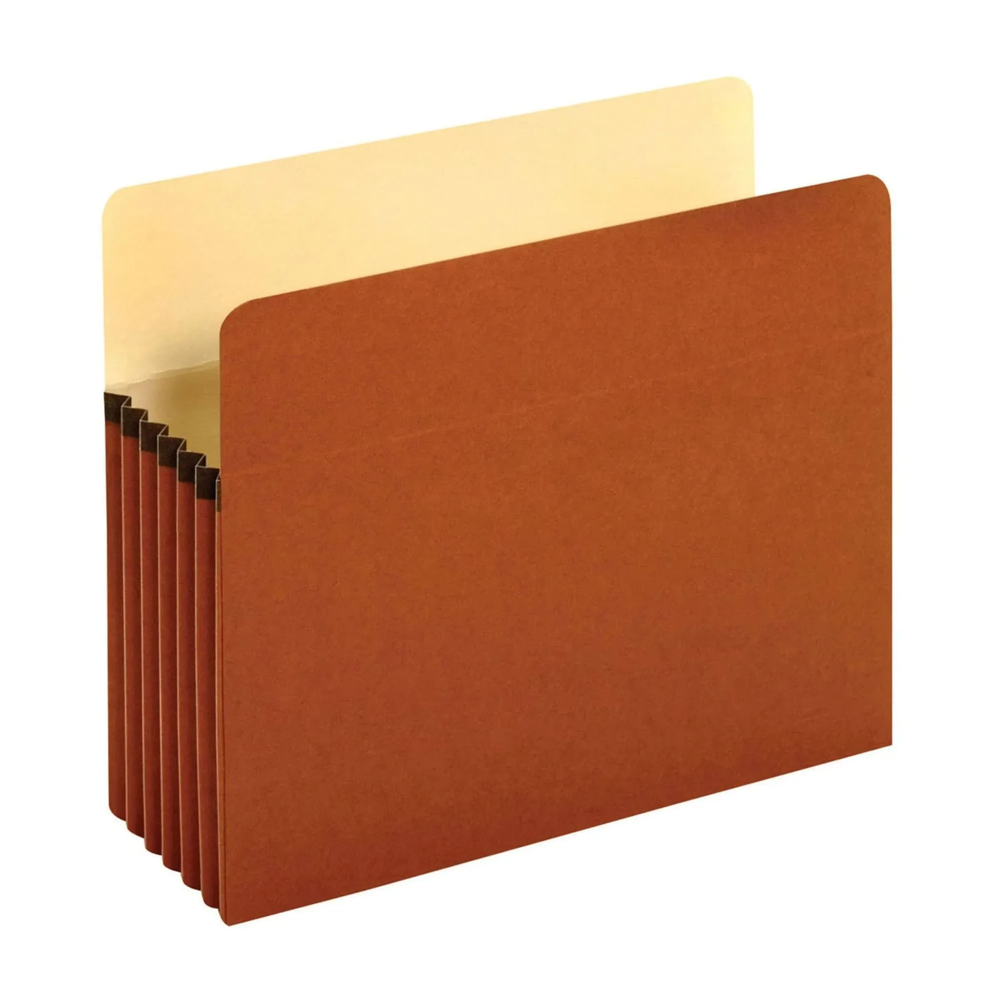 Pendaflex Standard Expanding File Pockets, 5.25" Expansion, Letter size, Red Fiber, 10/Box