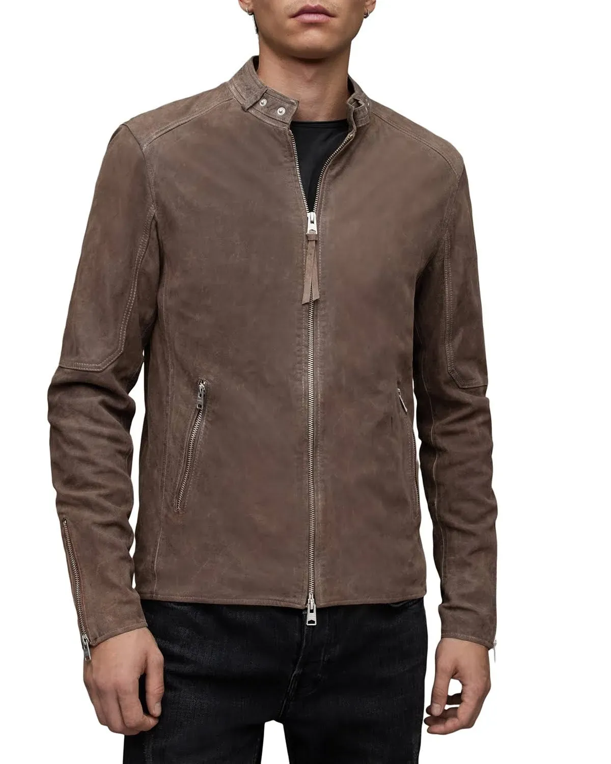 black leather jacket men small