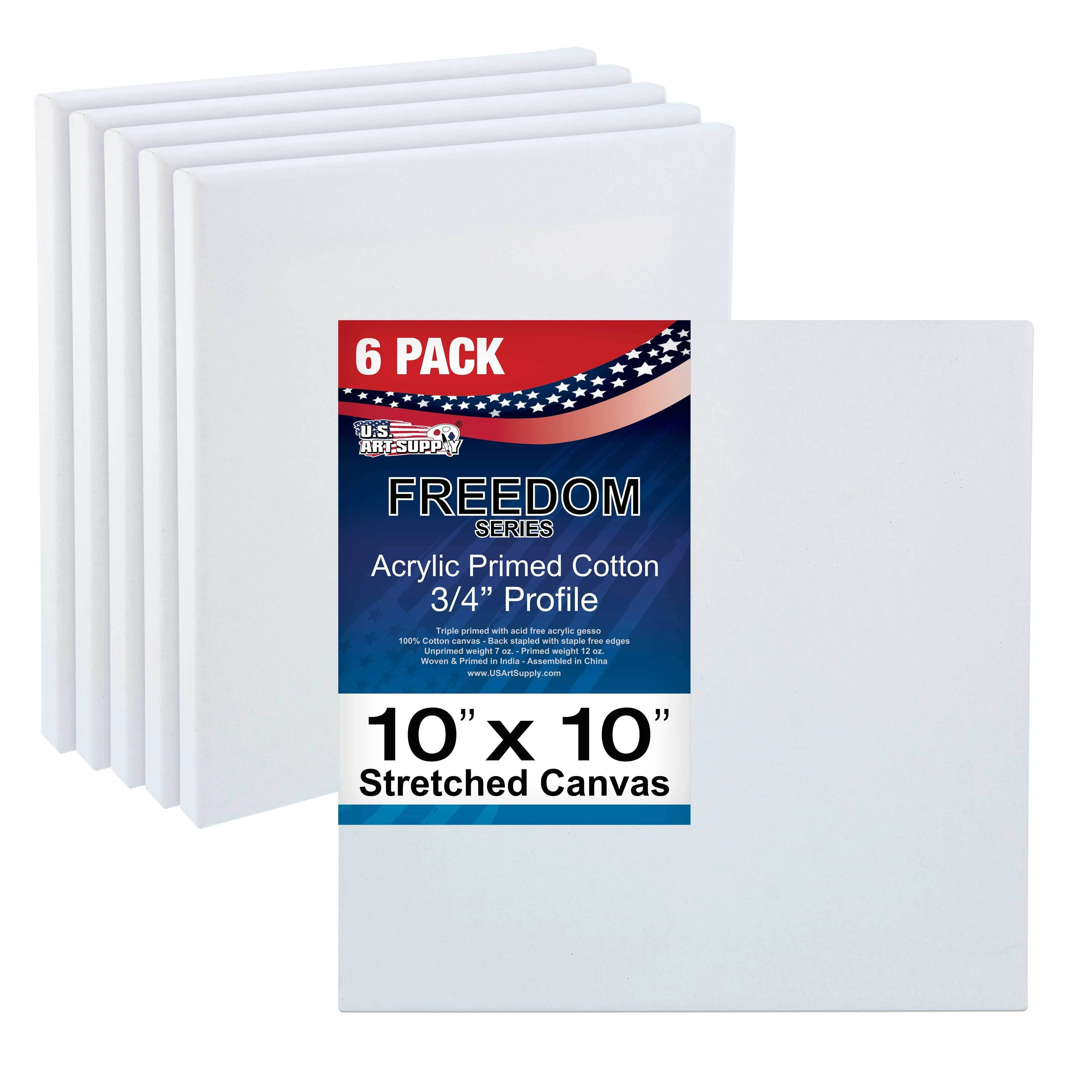 10 in. x 10 in. Professional Stretched Artist Canvas (6 Pack)