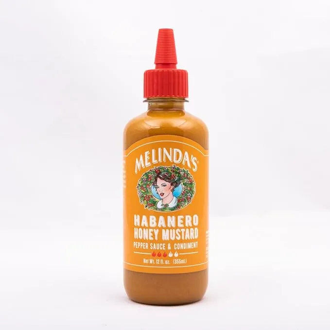 Melinda's Habanero Honey Mustard, Pepper Sauce and Condiment, 12 oz