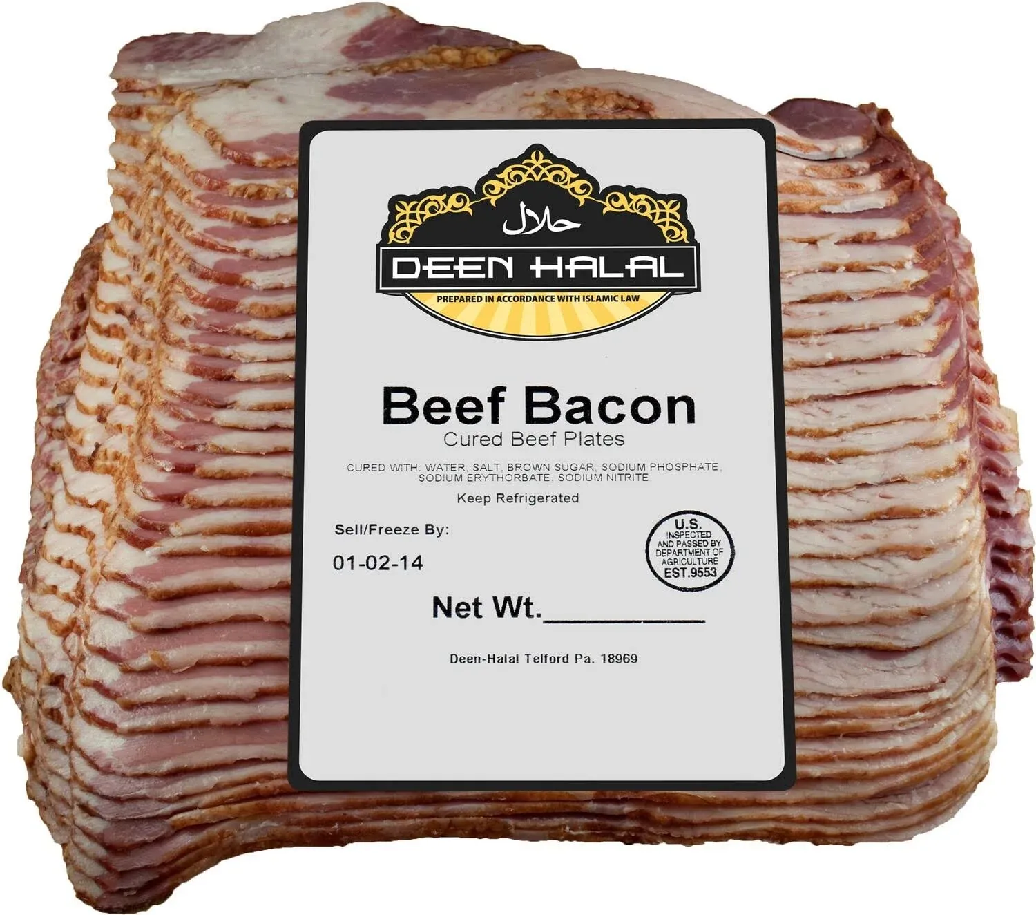 Deen Halal Sliced Beef Bacon 5lb