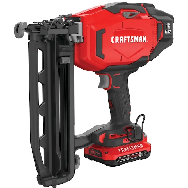 CRAFTSMAN V20 Cordless Finish Nailer Kit, Nail Gun, 16GA, 2-1/2 Nails, Battery and Charger Included (CMCN616C1)