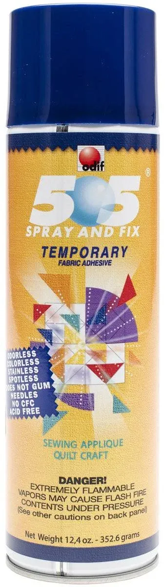 Odif USA 505 Spray & Fix Temporary Fabric Adhesive 3/Pk-12.4oz, 3 Pack