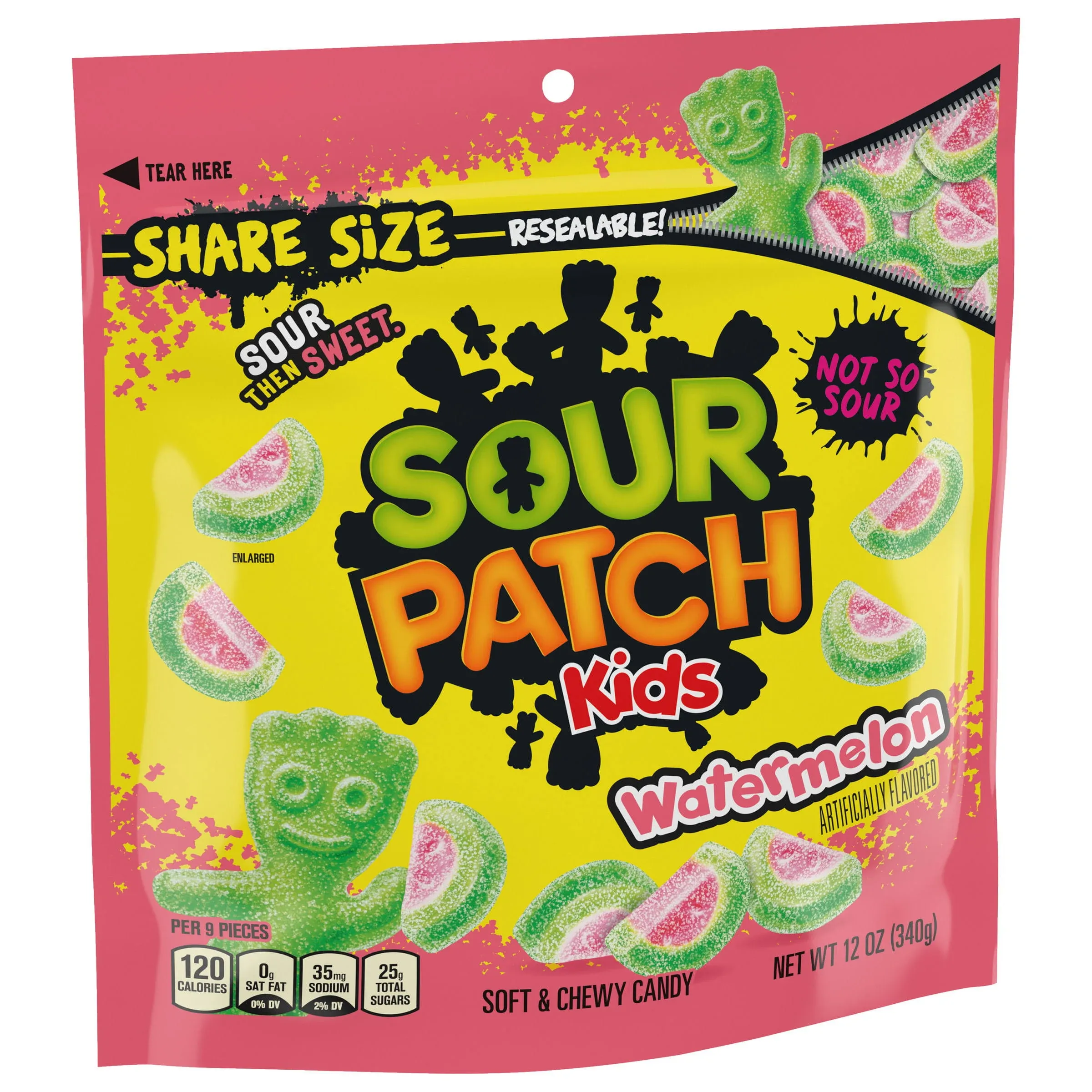 Sour Patch Kids Candy, Soft & Chewy, Watermelon, Share Size 12 oz