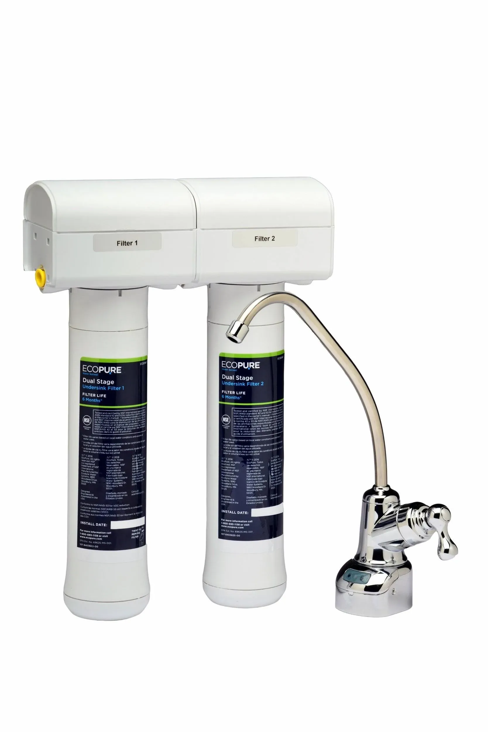 EcoPure Ecop20 Dual Stage Drinking Water Filtration System