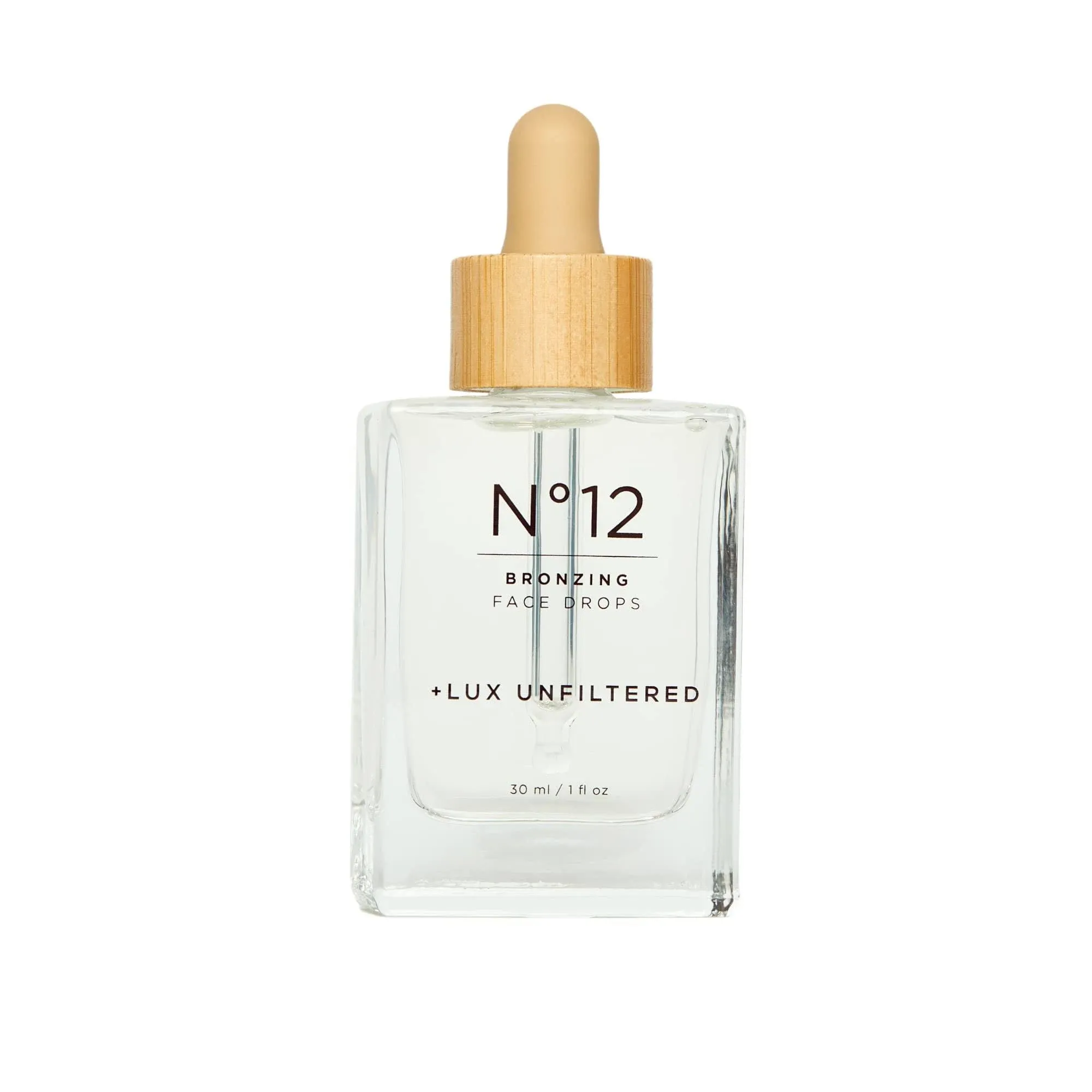 + Lux Unfiltered N°12 Bronzing Face Drops in Fragrance Free, Self Tanning Face Drops, Hyaluronic Acid, Vitamin E, Passionfruit Oil, Gluten Free, Cruelty Free + Vegan Free Self Tanner