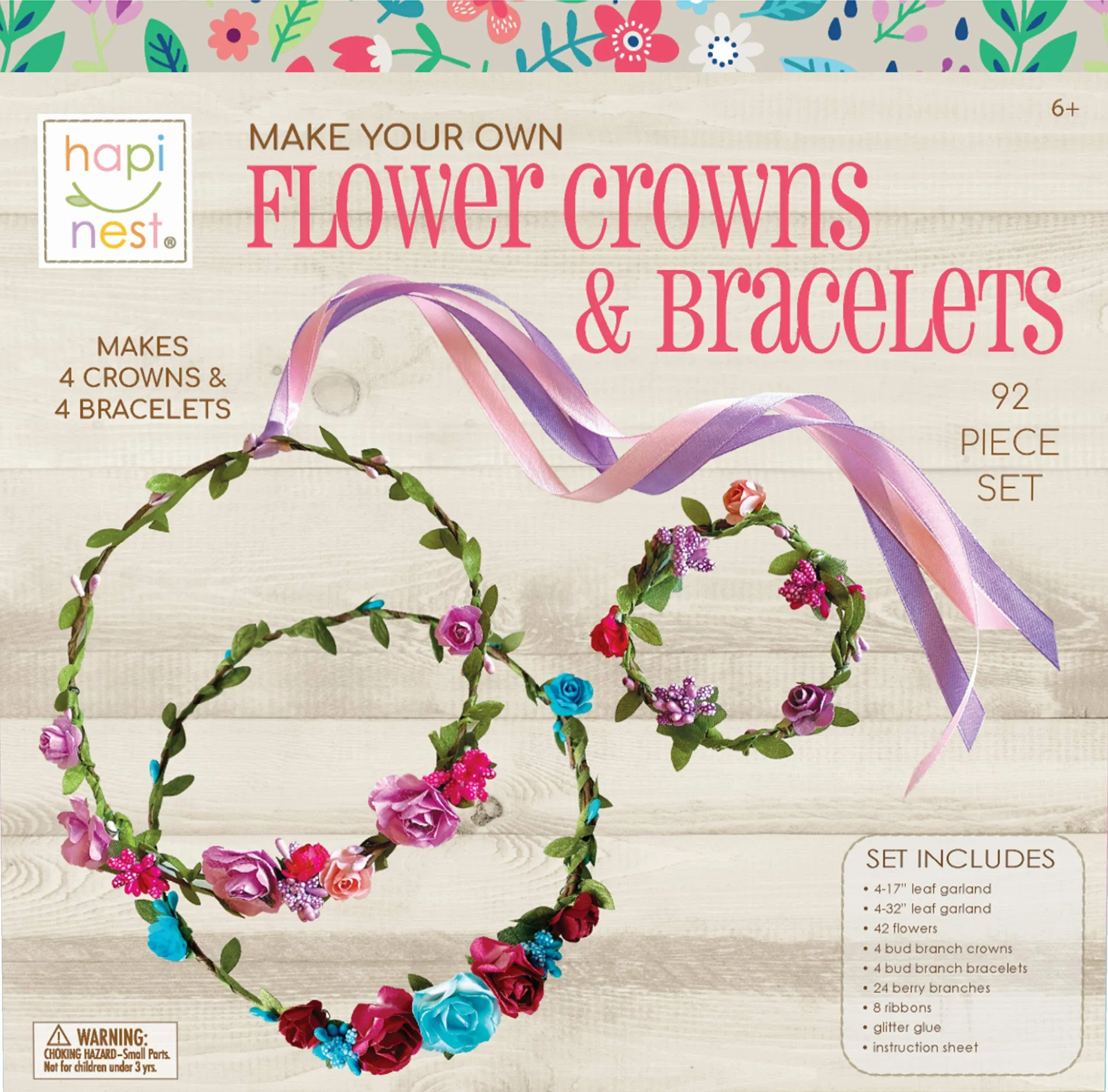 Hapinest Make Your Own Flower Crown Kit and Bracelet Craft Kit