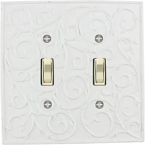 Meriville French Scroll 2 Toggle Wallplate, Double Switch Electrical Cover Plate ...