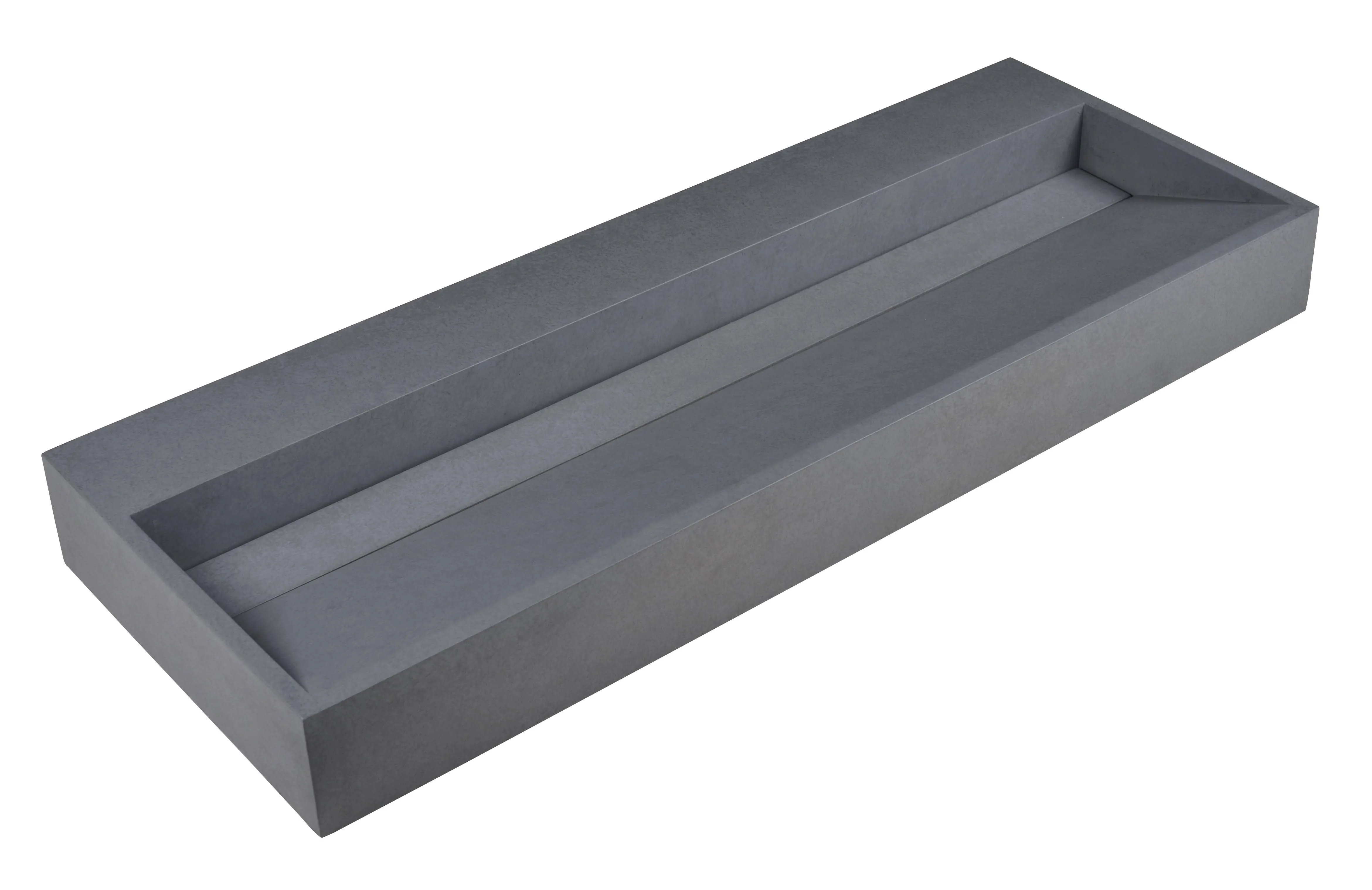 Alfi Brand ABCO48TR 48" Solid Concrete Gray Matte Trough Sink for The Bathroom