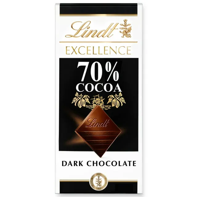 Lindt EXCELLENCE 70% Cocoa Dark Chocolate Candy Bar, Halloween Party Candy, 3.5 oz. (12 Pack)