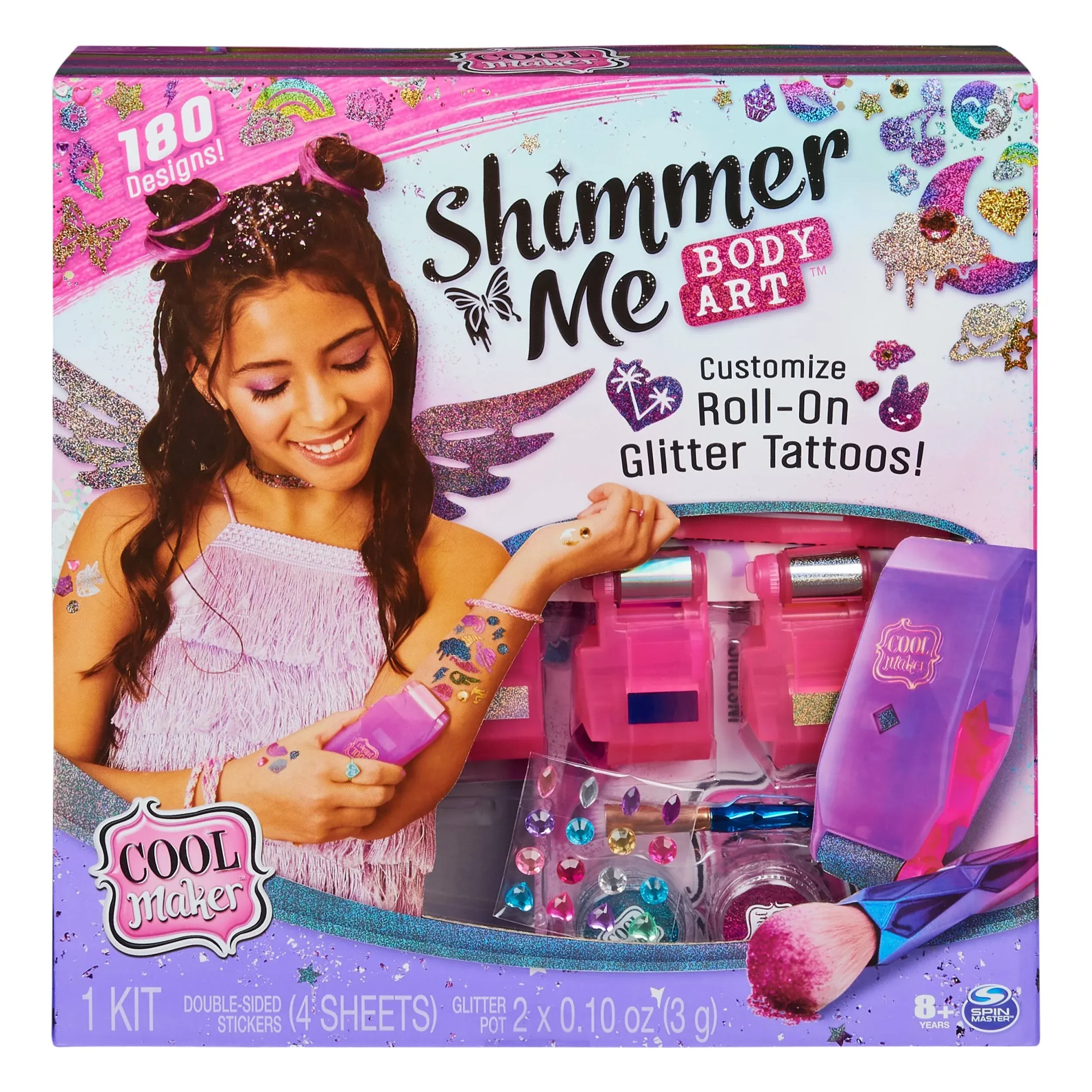 Cool Maker, Shimmer Me Body Art with 4 Metallic Foils and 180 Designs