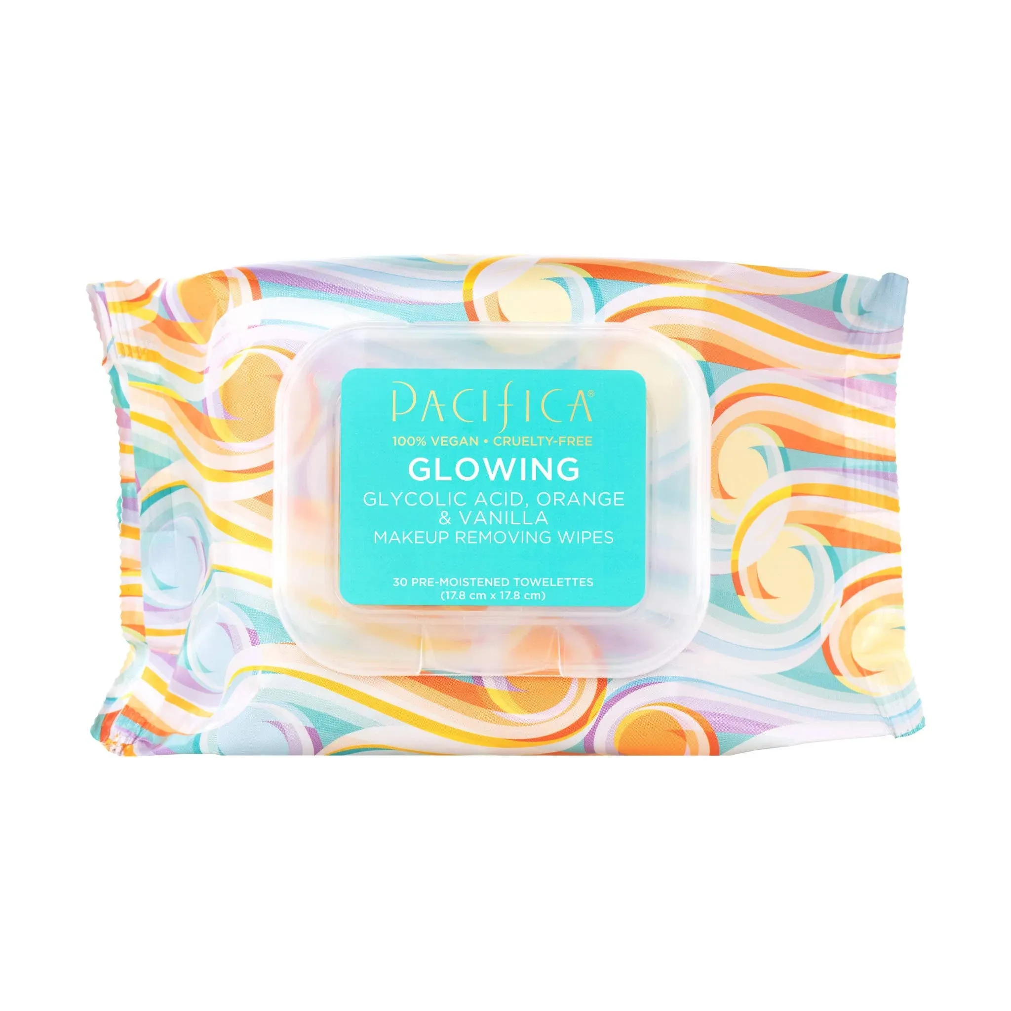 Pacifica Glowing Glycolic Acid, Orange & Vanilla Makeup Removing Wipes